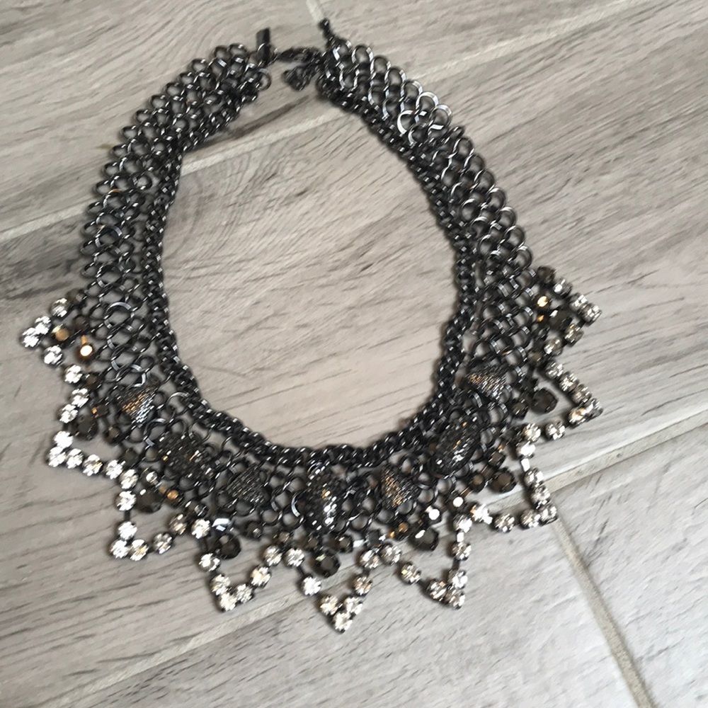 Mesh Studded Statement Necklace - Picture 2 of 5
